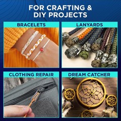 TECEUM Micro Paracord Rope – Thin Braided Cord for Crafting, DIY, Camping
