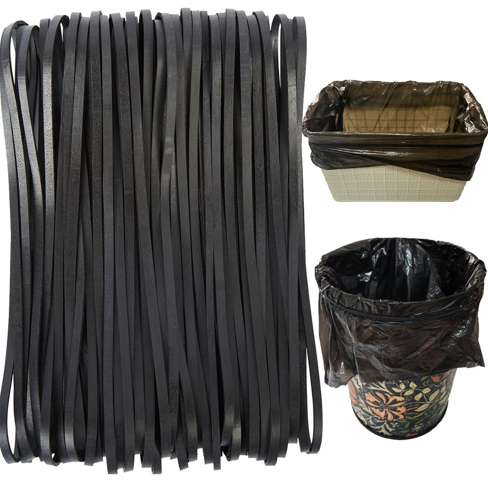 AMUU Rubber Bands Garbage Can Black 12inch Large 35 Black-35 Pieces