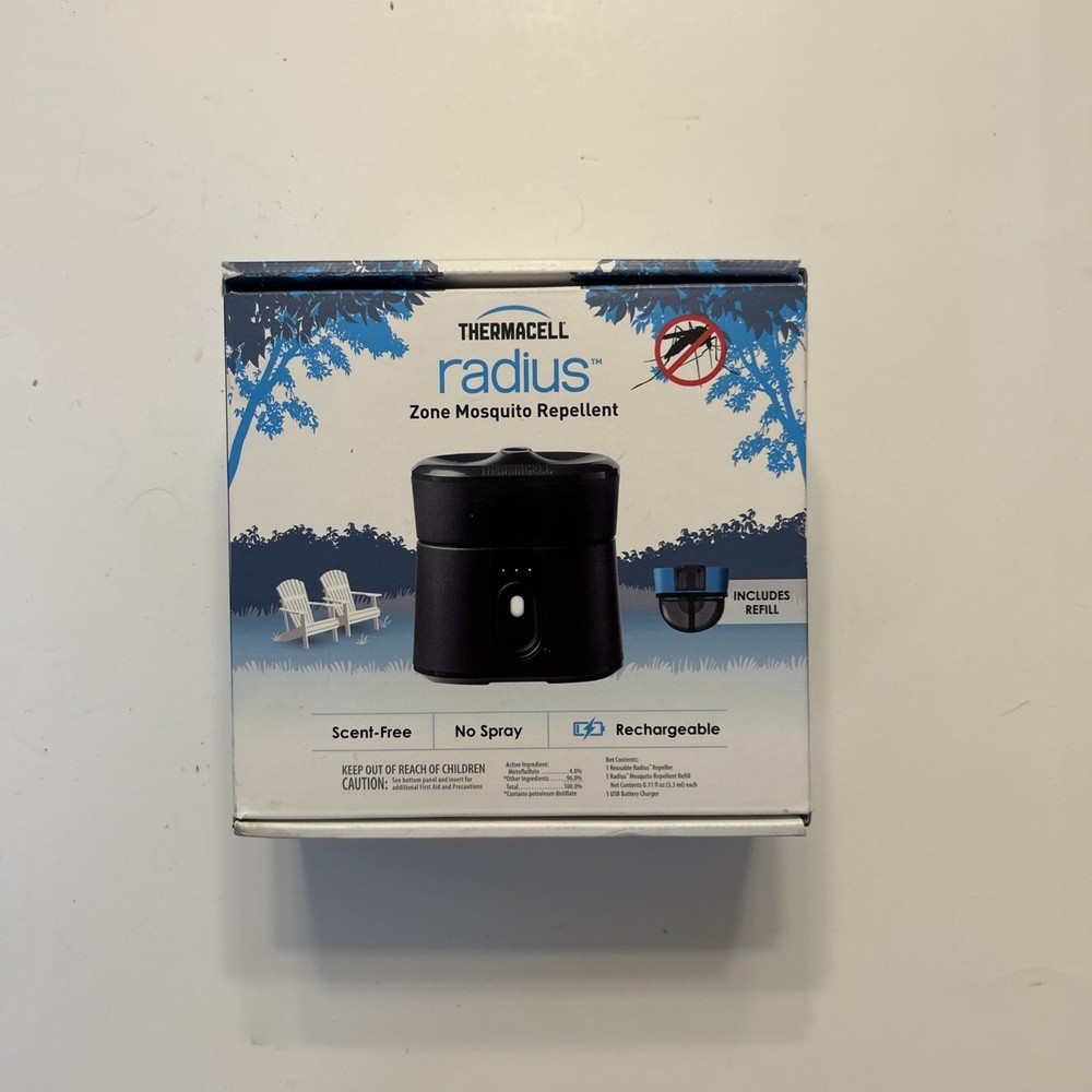 NEW Sealed Thermacell Radius Zone Mosquito Repellent w/ 12 Hour Refill