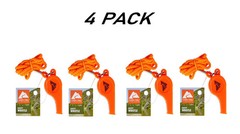 (4 Pack) Ozark Trail Marine Safety Whistle – Orange Plastic.