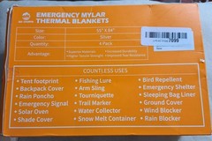 Qio Churng Emergency Mylar Thermal Blankets 4 pack Silver 55″x84″ NIB