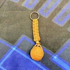 Tactical Paracord Monkey Fist Keychain Skull Bead EDC Self Defense Lanyard 5″