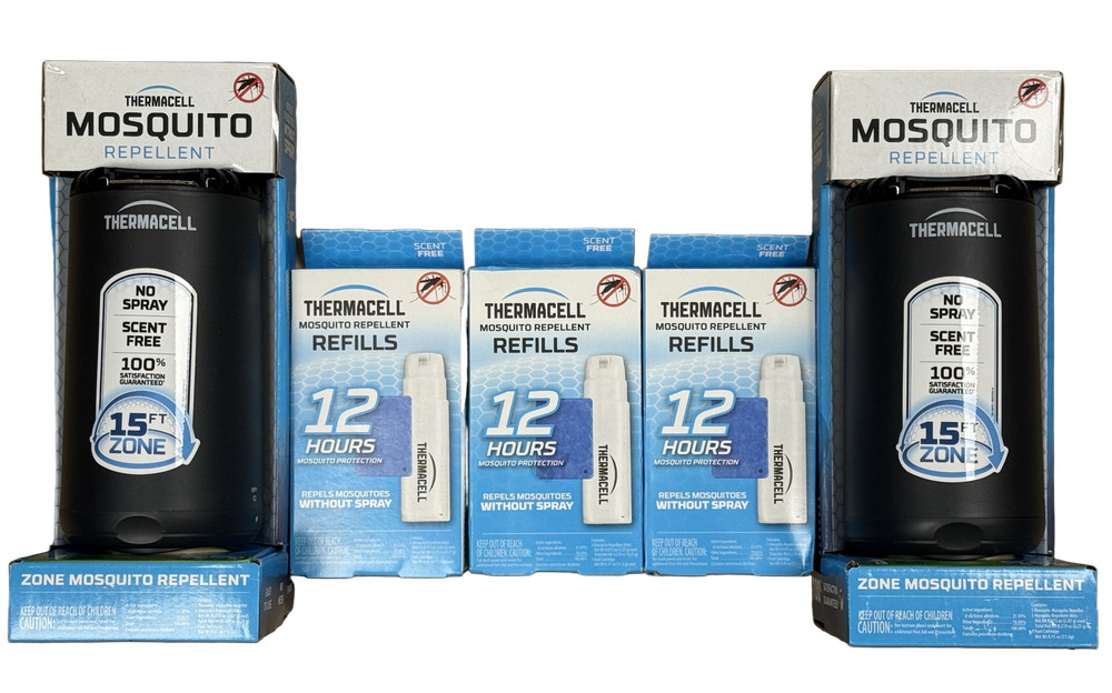 2 Thermacell Patio Shield Mosquito Protection Repeller plus 3 Repacements Refill