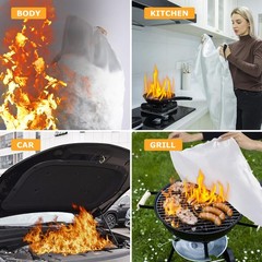FIREWESS Emergency Fire Blanket, 2 39 inches by 39 inches, Fiberglass-2pack