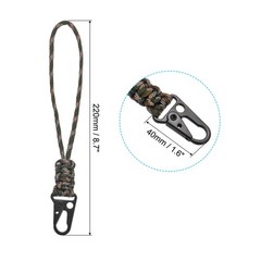 Wrist Lanyard with Sling Clip, 2 Pcs Badge Cord Keychain, Camouflage Green