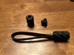 (6-Pack) 4” BLACK 550 Paracord Zipper Pulls Extender Keychain Fob