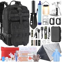 258 PCS Survival Kit with Water Filter LED Tent