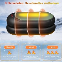 Handwärmer Elektrisch 2er Set 6000mAH Aufladbar USB 3 Heizmodi 20 Stunden C635