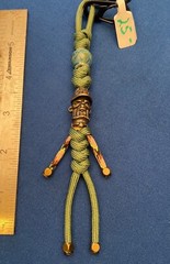 Paracord keychain. bag, purse, backpack, jacket zipper pull. skull baseball cap