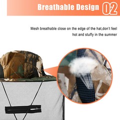 1/2PCS Anti-Mosquito Bug Bee Insect Head Net Hat Cap Sun Protection for Outdoor