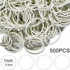AMUU Rubber Bands 500pcs White about 1.2inch Small 500PCS, White-500pcs