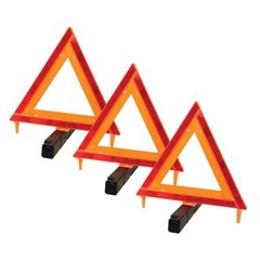 W1498 Large Early Warning Roadside Emergency Reflective Triangle, 3 Pack with