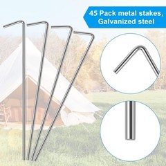 Oligei 45 Pack Tent Stakes, Stakes for Outdoor Decorations, 45 pack