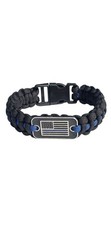 Paracord Survival Bracelet W/ American Flag Tag – Police Fire Military Camo New