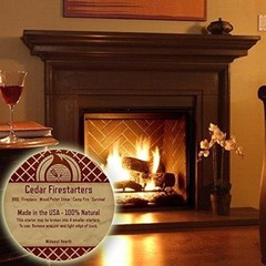 Natural Wood Fire Starters Cedar Wax Disk Easy Light Non Toxic Quick Burn New