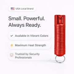 BURN PEPPER SPRAY KEYCHAIN 0.5OZ SELF DEFESNE SECURITY CASE MOLDED – RED 2 PACK