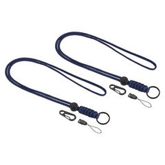 2pcs 20″ Paracord Lanyard Necklace Keyring Cord Clasp Strap Badge Holder, Blue