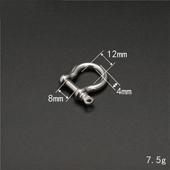 1 Pcs Stainless Steel Carabiner D Bow Shackle Fob Key Ring Hook Screw Buckle
