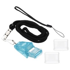 Plastic Sports Whistle with Lanyard and Mouth Grip Super Loud, Light Blue