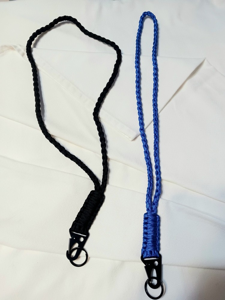 2 Heavy Duty Paracord Lanyard Necklace Braided 550 Keychain 22″ (Approx)