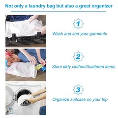 GOGOODA Delicates Laundry Bags, Fine Mesh Wash Bag 3 set (3 Medium), White