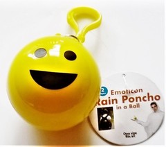 Emergency Rain Poncho set of 2 – 1 Sunglasses & 1 Smiley Emoji w/Key chain 