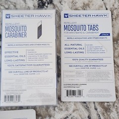 New Skeeter Hawk Repellent Mosquito 2 Carabiner & 4 x Tabs Plus 8 Extra Tabs