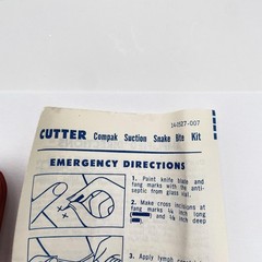 Vintage Cutter Compak Snake Bite Kit Suction Medical Emergency First Aid 1960s