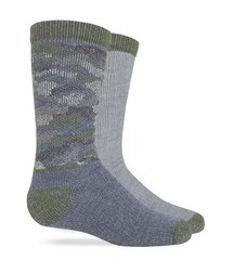 Carolina Ultimate Youth Boys Camo Merino Wool Blend Boot Socks 2 Small, Green