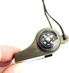 3-in-1 Military Survival Whistle: Whistle, Compass & Thermometer for Adventures