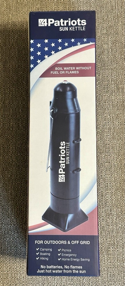 NEW 4Patriots Sun Kettle Solar Powered Water Heater Portable Camping Emergency
