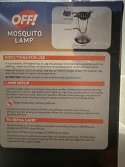 OFF! MOSQUITO REFILLABLE LAMP – INCLUDES LAMP, CADDY, DIFFUSER, AND CANDLE – NIP