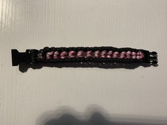 Paracord Survival Bracelet – Black & Pink Camo – Assembled in the USA