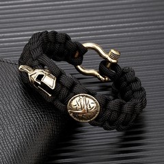 MKENDN Creative Design Spartan Warrior Helmet Horseshoe Buckle Survival Bracelet