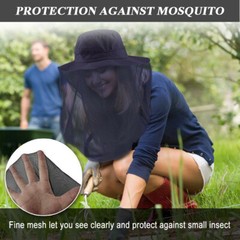 Mosquito Head Net Hat Outdoor Bee Bug Mesh Protection Sun Cap For Hiking Fishing