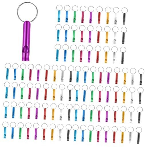 Sibba 100 Pcs Emergency Whistle Survival Loud with Keychain Rescue Signaling