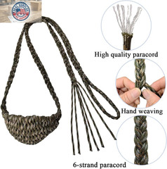 Paracord Balearic Shepherd Sling, 63 Inch Handcrafted Braided Slingshot, Roman G