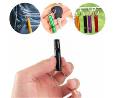 50 Pieces Emergency Whistle with Keychain Aluminum Whistle Survival Whistle