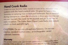 NEW Eddie Bauer Hand Crank Radio w/ Clock & LED Light