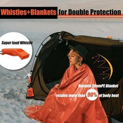 Thick Emergency Blankets Lightweight Heat Reflective Survival Waterproof 2-Pack