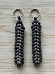 Dessert Camo / OD Green Paracord Keychain with Keyring- Set of 2