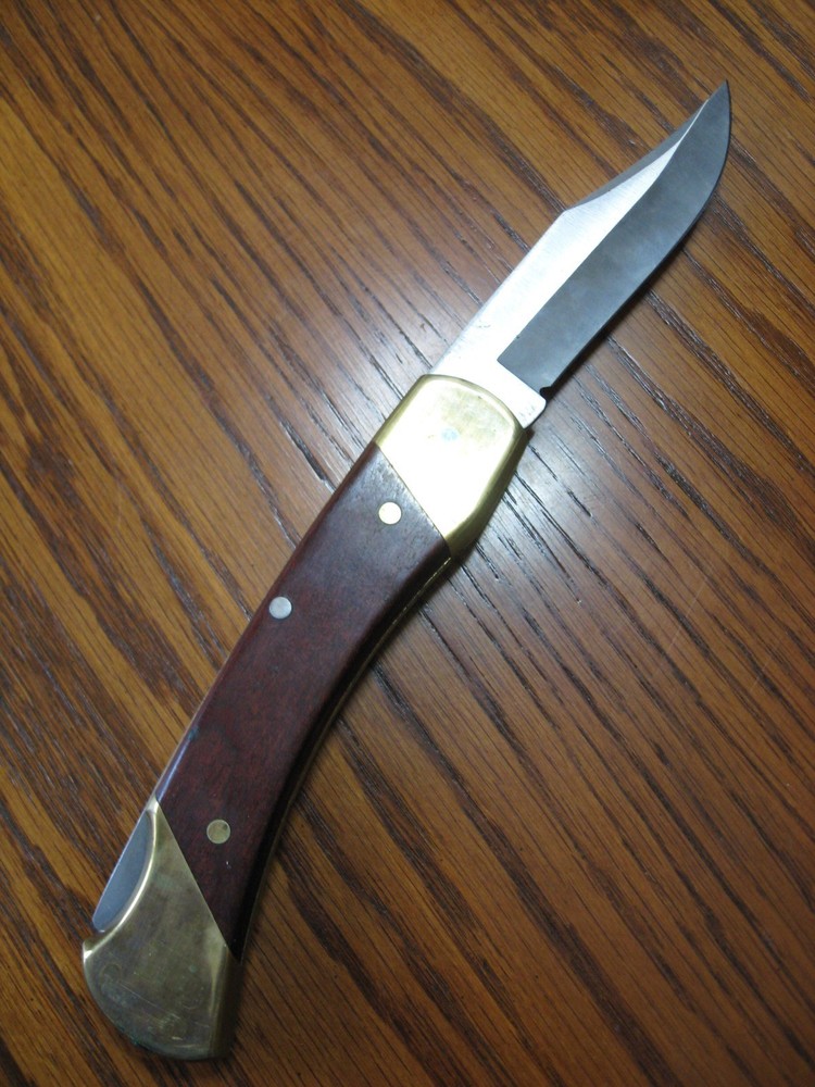 rmk99 Schrade Uncle Henry 8.7″ Folding Knife LB7 USA Wood/Brass Handle VG st135