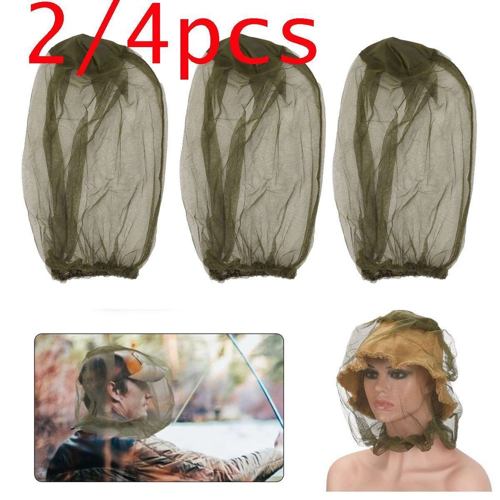 2/4x Anti-Mosquito Bug Bee Insect Head Net Hat Cap Sun Protection Fishing Hiking