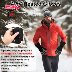 QILOVE Heated Gloves, Rechargeable Hand Warmers for Men Women – 4.5V-L, Black