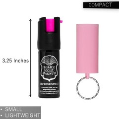 Police Magnum Mini Pepper Spray Self Defense- 5 Pack .50 oz Key Ring PINK Sleeve