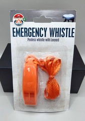 Emergency Whistle🟠 Pealess w/Lanyard (2 Pack) Outdoors/Hiking/Boating Safety