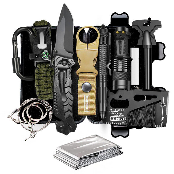 TRSCIND Compact 11-in-1 Survival Gear Kits with Paracord Bracelet – Survival …