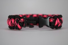 550 Paracord Survival Bracelet Cobra Black/Rosa Noche «Made in the USA»