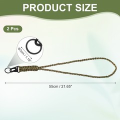 Paracord Lanyard, 2Pcs & Army Green Camouflage Fit for (Keys Whistle)