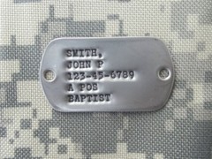 Real Debossed Military Dog Tag Made 4 Your Paracord